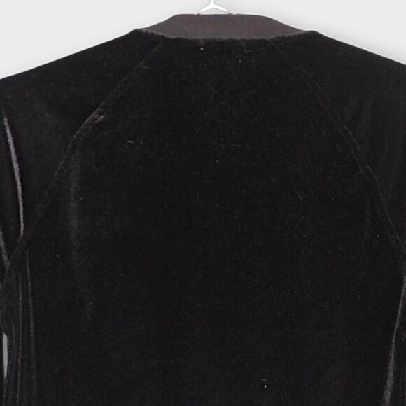 Juicy Couture Womens Jacket Sz Medium Black Stretch Zip Pockets Goth Witchy Y2K - Picture 3 of 11